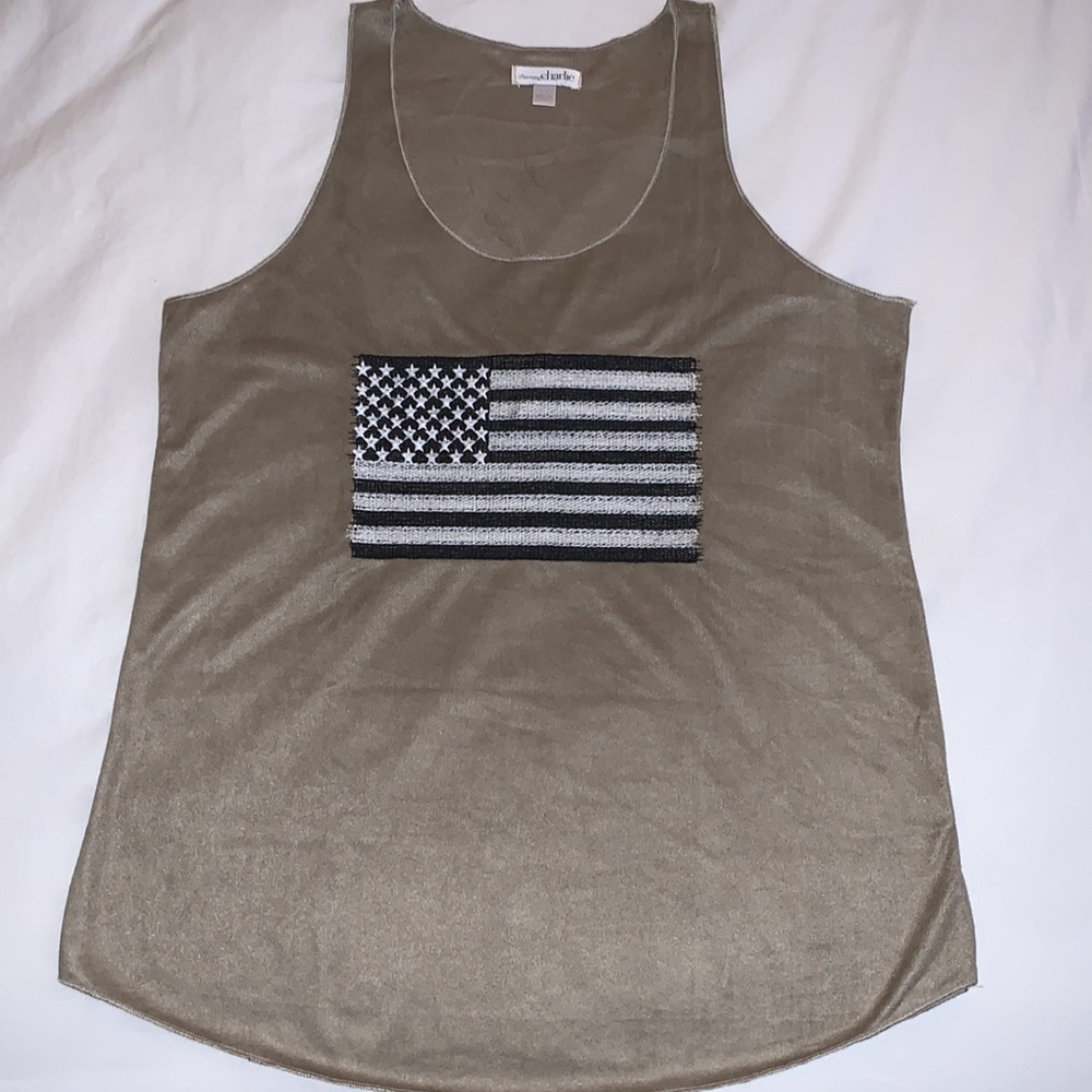 Americana faux suede tank top